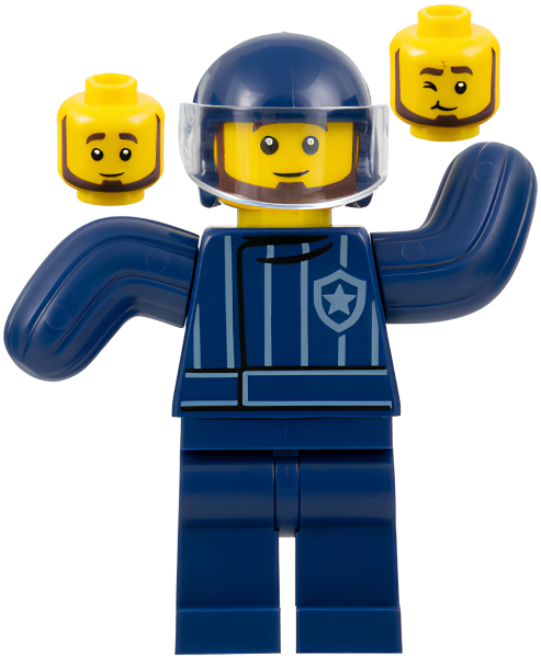 Минифигурка Lego Police Dog Trainer, Dark Blue Helmet, Bite Suit cty1526 U